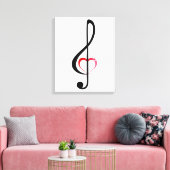 Kleber mit glänzend rosa Herz Leinwanddruck (Insitu (Wohnzimmer))
