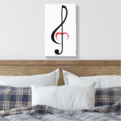 Kleber mit glänzend rosa Herz Leinwanddruck (Insitu (Schlafzimmer))