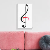 Kleber mit glänzend rosa Herz Leinwanddruck (Insitu (Wohnzimmer))