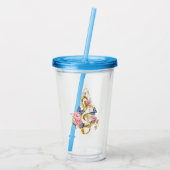 Kleber mit rosa Rosen Acryltrinkbecher (Rückseite)