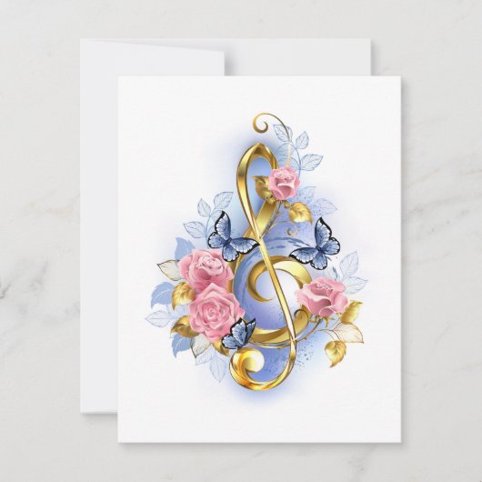 Kleber mit rosa Rosen Ankündigung (Vorderseite)