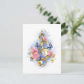 Kleber mit rosa Rosen Ankündigung (Stehend Vorderseite)