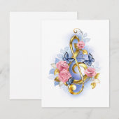 Kleber mit rosa Rosen Ankündigung (Vorne/Hinten)