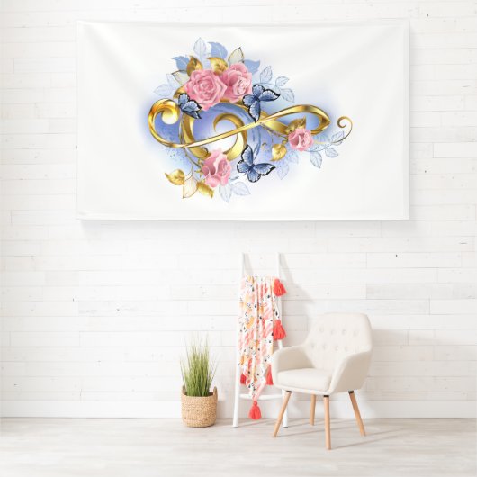 Kleber mit rosa Rosen Banner (Insitu)