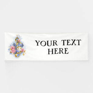 Kleber mit rosa Rosen Banner