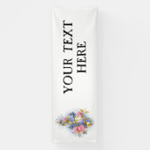 Kleber mit rosa Rosen Banner (Vertikal)