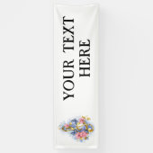 Kleber mit rosa Rosen Banner (Vertikal)