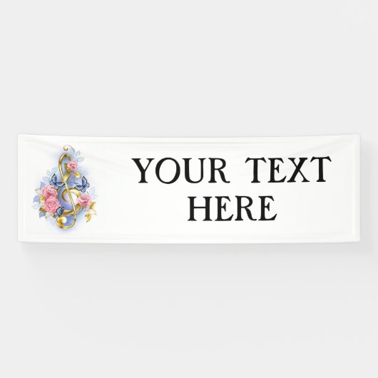 Kleber mit rosa Rosen Banner (Horizontal)