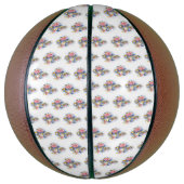 Kleber mit rosa Rosen Basketball (Vertikal)