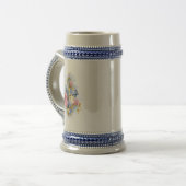 Kleber mit rosa Rosen Bierglas (Vorderseite Links)