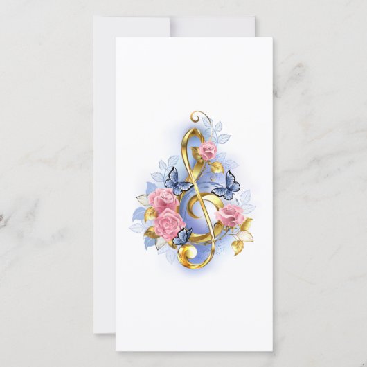Kleber mit rosa Rosen Dankeskarte (Vorderseite)