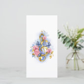 Kleber mit rosa Rosen Dankeskarte (Stehend Vorderseite)