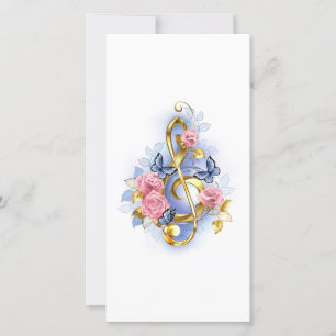 Kleber mit rosa Rosen Dankeskarte