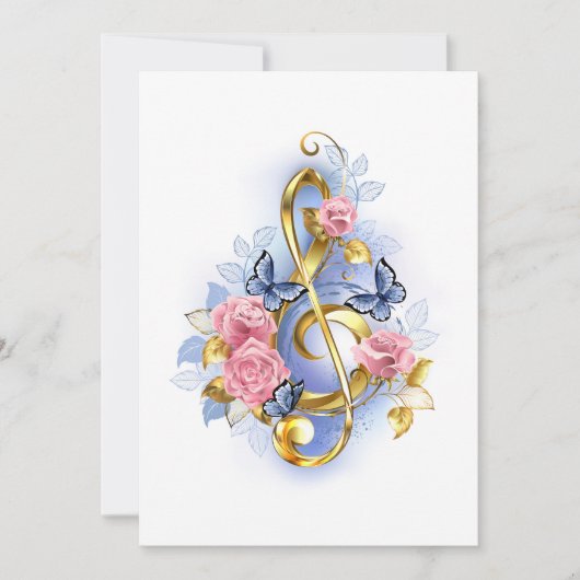 Kleber mit rosa Rosen Dankeskarte (Vorderseite)