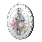 Kleber mit rosa Rosen Dartscheibe (Vorderseite rechts)