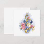 Kleber mit rosa Rosen Feiertagskarte (Vorne/Hinten)