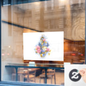 Kleber mit rosa Rosen Fensteraufkleber (Café-Fenster)