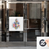 Kleber mit rosa Rosen Fensteraufkleber (Büro Tür)