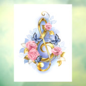 Kleber mit rosa Rosen Fensteraufkleber (Blatt 3)