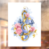 Kleber mit rosa Rosen Fensteraufkleber (Blatt 2)