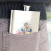 Kleber mit rosa Rosen Flachmann (Beispiel)