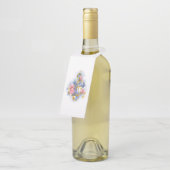 Kleber mit rosa Rosen Flaschenanhänger (Angewinkelt)