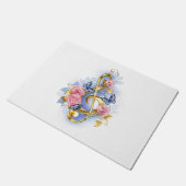 Kleber mit rosa Rosen Fußmatte (Schrägansicht)