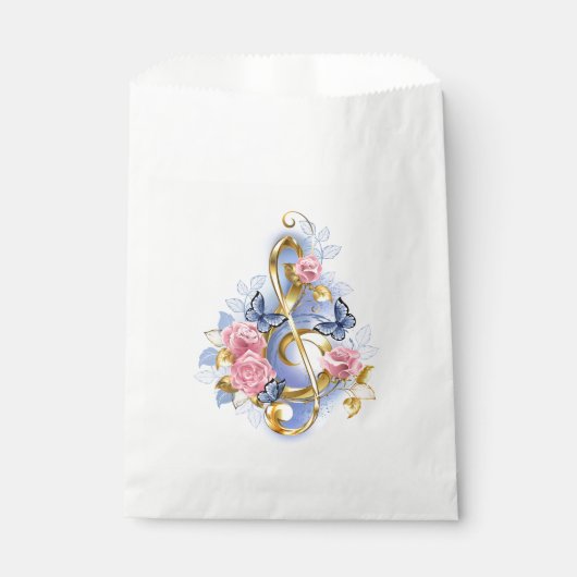 Kleber mit rosa Rosen Geschenktütchen (Vorderseite)