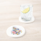 Kleber mit rosa Rosen Getränkeuntersetzer (Seite)