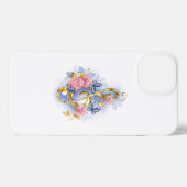 Kleber mit rosa Rosen iPhone Hülle (Rückseite (Horizontal))