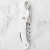 Kleber mit rosa Rosen Kellnermesser (Rückseite)