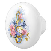 Kleber mit rosa Rosen Keramikknauf (Rechts)