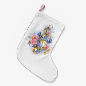 Kleber mit rosa Rosen Kleiner Weihnachtsstrumpf (Vorderansicht (hängend))