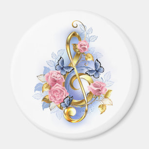Kleber mit rosa Rosen Magnet