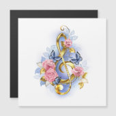 Kleber mit rosa Rosen Magneteinladung (Vorne/Hinten)