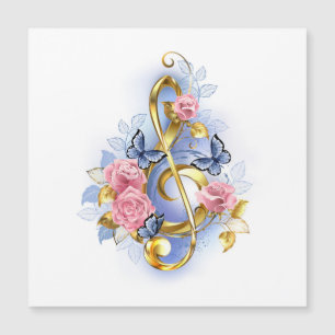 Kleber mit rosa Rosen Magneteinladung