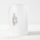 Kleber mit rosa Rosen Mattglas Bierglas (Vorderseite Links)