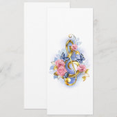 Kleber mit rosa Rosen Menükarte (Vorne/Hinten)