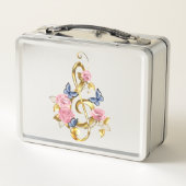 Kleber mit rosa Rosen Metall Brotdose (Rückseite)