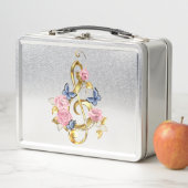 Kleber mit rosa Rosen Metall Brotdose (Beispiel)