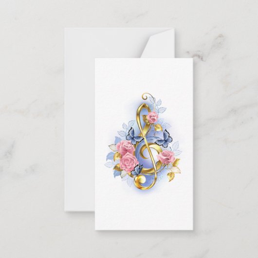 Kleber mit rosa Rosen Mitteilungskarte (Vorderseite)