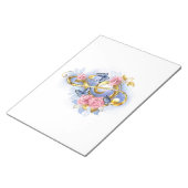 Kleber mit rosa Rosen Notizblock (angewinkelt)