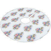 Kleber mit rosa Rosen Polyester Weihnachtsbaumdecke (Schrägansicht)