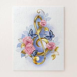 Kleber mit rosa Rosen Puzzle