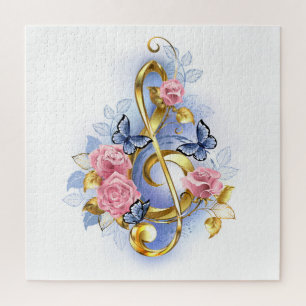 Kleber mit rosa Rosen Puzzle
