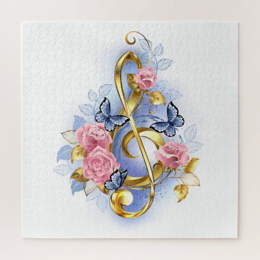 Kleber mit rosa Rosen Puzzle (Vertikal)