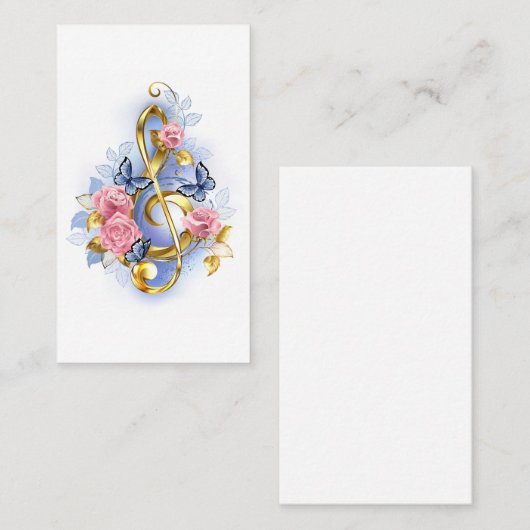 Kleber mit rosa Rosen Rabattkarte (Vorne/Hinten)