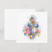 Kleber mit rosa Rosen Save The Date (Vorne/Hinten)