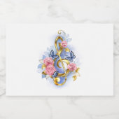 Kleber mit rosa Rosen Schaumweinetikett (Einzelnes Label)