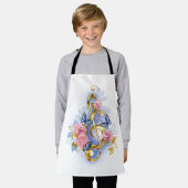 Kleber mit rosa Rosen Schürze (Getragen)